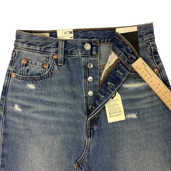 Levi’s Premium Iconic Long Denim Maxi Skirt Blue Women’s 24 / 00 / XXS NWT - Picture 8 of 15